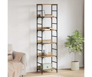 Bookshelf Artisan Oak Engineered Wood 50x33x188.5cm 5-Shelf Freestanding Sturdy