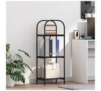 Bookshelf Black Oak 40x30x109cm Engineered Wood 5-Shelf Modern Eco Freestanding