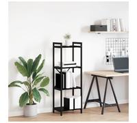 Bookshelf Black Oak 40x30x119cm Engineered Wood Tiered Industrial Durable Shelf