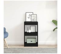 vidaXL Book Cabinet 2-Tier 40 x 30 x 71.5 cm Engineered Wood Black Oak | Plenty of space for your books and knick-knacks, The smooth matte finish fits right in with any room, Great for living rooms,