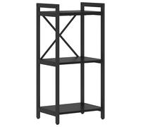 Bookshelf Black Oak 40x30x85cm Engineered Wood Tiered Industrial Storage Shelves