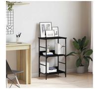 Bookshelf Black Oak 50 x 33 x 82 cm Engineered Wood 2-Shelf Compact Modern Slim