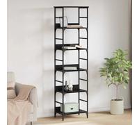 Bookshelf Black Oak 50x33x188.5cm Engineered Wood 5 Shelves Freestanding Modern