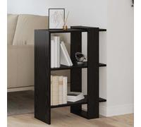 Bookshelf Black Oak 52x25x71.5cm Engineered Wood 2-Shelf Freestanding Durable