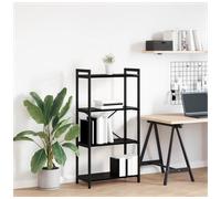 Bookshelf Black Oak 60x30x120cm Engineered Wood Tiered Industrial Shelf Sturdy