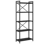 Bookshelf Black Oak 60x30x155cm Engineered Wood Tiered Industrial Shelving Urban