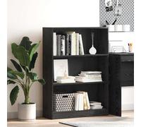 vidaXL Bookshelf Black Oak 80 x 24 x 109 cm Engineered Wood