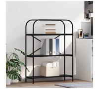 Bookshelf Black Oak 80x30x109cm Engineered Wood 5-Shelf Modern Slim Freestanding