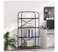 Bookshelf Black Oak 80x30x146cm Engineered Wood 5 Shelves Modern Freestanding EU