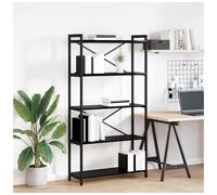Bookshelf Black Oak 80x30x155cm Engineered Wood Tiered Industrial Storage Units