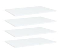vidaXL 4x Bookshelf Boards White Engineered Wood Extra Shelf Replacement Panel