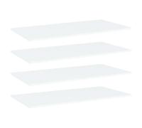 Bookshelf Board 4pcs White Engineered Wood 80x20x1.5cm Shelf Panel Sturdy Homey