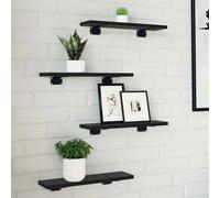 vidaXL Bookshelf Board 4 Pcs Black 40 X 10 X 1.5 Cm Engineered Wood, Black