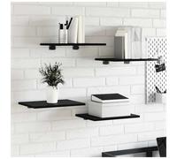 Bookshelf board Black oak engineered wood 40x30x1.5cm 4pcs sleek modern set plus