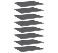 vidaXL 8x Bookshelf Boards High Gloss Grey Engineered Wood Shelf Replacement