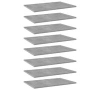 vidaXL 8x Bookshelf Boards High Gloss Grey Engineered Wood Shelf Replacement