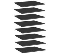 vidaXL 8x Bookshelf Boards High Gloss Black Engineered Wood Shelf Replacement