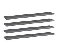 vidaXL 4x Bookshelf Boards High Gloss Grey Engineered Wood Shelf Replacement