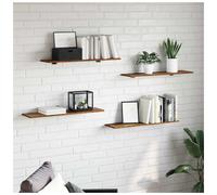 Bookshelf board Old wood 80x20x1.5 cm Engineered wood 4 pc Rustic shelf for home