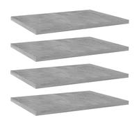 Bookshelf Boards 4pcs Concrete Grey Engineered Wood 40x30x1.5cm Industrial
