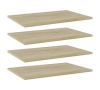 Bookshelf Boards 4pcs Sonoma Oak Engineered Wood 60x40x1.5cm Sturdy Shelves Pack