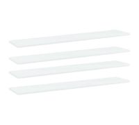 Bookshelf boards 4pcs White 100x20x1.5cm Engineered Wood Replacement Shelves Set