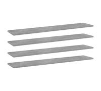 Bookshelf boards Concrete Grey 100x20x1.5cm Engineered Wood 4pcs floating set UK