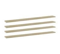 Bookshelf boards Sonoma Oak 100x10x1.5 cm engineered wood 4pcs wall shelves set