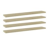 Bookshelf boards Sonoma oak 60x10x1.5cm engineered wood 4 pcs replacement shelf