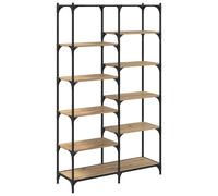 Bookshelf Book Cabinet Book Rack Bookcase Engineered Wood and Iron vidaXL