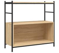 (sonoma oak, 80 x 30 x 78.5 cm) vidaXL Bookshelf Book Cabinet Book Rack Bookcase Engineered Wood and Iron