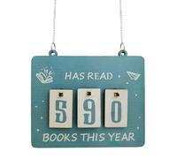 Bookshelf Book Read Counter For Recording Number Of Books Desktop Reading Display Shelf Swinging Ornament (Blue, A)