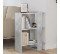 Bookshelf Concrete Grey 52x25x71.5cm Engineered Wood 2-Shelf Freestanding HD