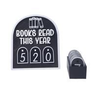 Bookshelf Decor, Bookish Counter Ornament, Modern “Books Read This Year” Display, School Study Library Accessory, Home Living Room Bookshelf Accent, Durable Pp Material, Compact 4.72x5.67x1.97 Inch