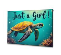 Bookshelf Decor Underwater Adventure: Just A Girl! Canvas Decorative Picture Bathroom Decorations Easter Decorations(30x40cm)