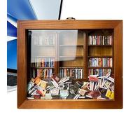 Bookshelf Fidget Toy, Bookshelf Shaking Toy | Wooden Bookcase Sensory Fidget Toy - 3D Shaking Book Display Case, Shaking Miniature Shaking Shelf Pair