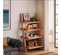 Bookshelf Freestanding Display Rack, Open Storage Wooden Bookcase, Space-Saving Narrow Shelf Organizer for Small Spaces, 140cm Tall