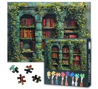 Bookshelf Greenery from Plants intertwines with the Books Jigsaw Puzzle 1000 Pieces - Retro Books Puzzles in Stunning Detail | 50x70cm Finished Artwork