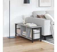 Bookshelf Grey Sonoma 102x32x40.5cm Engineered Wood Industrial 8-Shelf Storage.