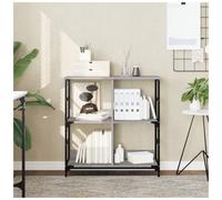 Bookshelf Grey Sonoma 4-Shelf Engineered Wood with Metal Legs 78.5x33x82cm Slim