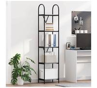 Bookshelf Grey Sonoma 40x30x183cm Engineered Wood Shelves Black Steel Frame XL