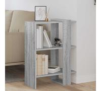 Bookshelf Grey Sonoma 52x25x71.5 cm Engineered Wood 2-Shelf Freestanding Modern