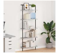 Bookshelf Grey Sonoma 60x24x168cm Engineered Wood 5 Shelf Freestanding Slim