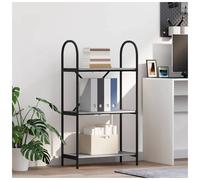 Bookshelf Grey Sonoma 60x30x109cm Engineered Wood Shelves Black Steel Frame XL+