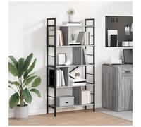 Bookshelf Grey Sonoma 75x30x156 cm Engineered Wood Industrial 9-Shelf Sturdy HD