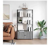 Bookshelf Grey Sonoma 80x30x155.5cm Engineered Wood Tiered Shelves Modern Sturdy
