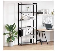 Bookshelf Grey Sonoma 80x30x190cm Engineered Wood Tiered Modern Durable Storage