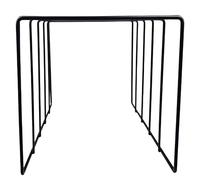 Bookshelf Holder - Record Wire Rack | Black Iron Desktop Storage Book Rack | Vinyl Coated Metal Wire Rack | Vinyl Record Storage Stand | Record Holder For Albums, Magazines, Books And Emails