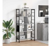 Bookshelf industrial 8-shelf Grey Sonoma 82x32x144.5cm Engineered Wood MetalEdge