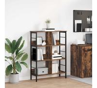 Bookshelf Industrial 8-Shelf Smoked Oak 82x32x112cm Engineered Wood Frame Sturdy